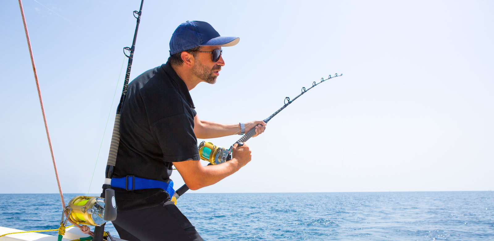 man participating on the sport fishing